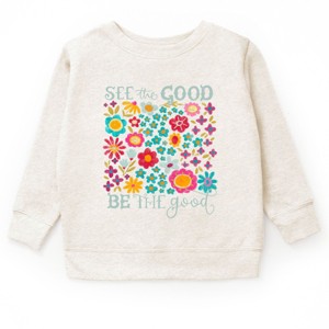 The Juniper Shop See The Good Be The Good Floral Youth Sweatshirt - M - Natural - 1 of 4
