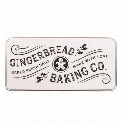 Transpac Metal White Christmas Large Enamel Gingerbread Sign