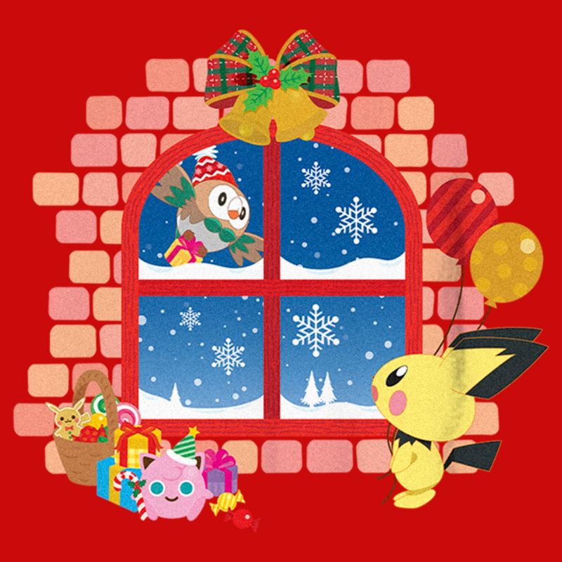 Boy's Pokemon Christmas Window T-Shirt, 2 of 5