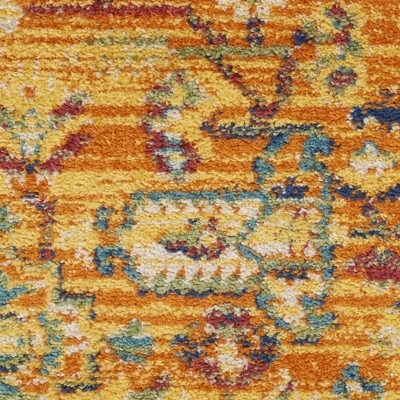 Bohemian Bliss Orange Multicolor Medallion Indoor Rug - 27"x5.5"