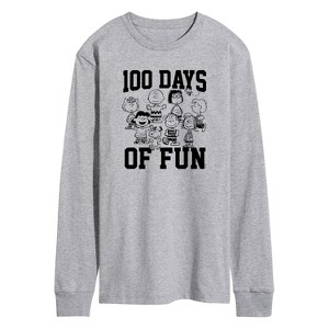 Men's - Peanuts - 100 Days Of Fun Long Sleeve Graphic T-Shirt - 1 of 4