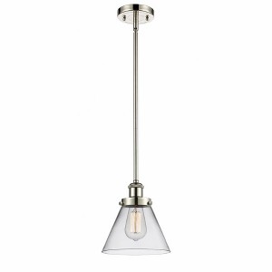 Cone - 1 Light Stem Hung Mini Pendant In Industrial Style-10 Inches Tall and 8 Inches Wide - 1 of 1
