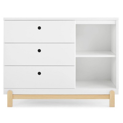 Bianca White and Natural Wood Nursery Dresser with Cubbies