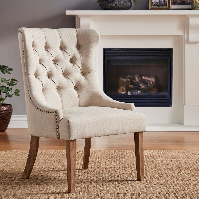 Calderon Upholstered Button Tufted Wingback Chair - Inspire Q, 3 of 10