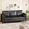 81" Leather Sofa for Living Room, Mid-Century Modern Couch with Deep Seats, Brown Faux Leather Couch, 3 Seat Sofa with Removable Cover for Apartment - 3 of 4