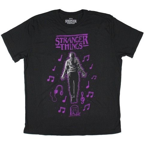 Stranger Things Men's Character Purple Music Logo Design T-shirt ...