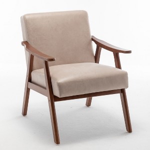 NicBex Microfiber Accent Chair,Upholstered Living Room Chairs with Mid-Height Backrest,Mid-Century Armchair,Accent Chairs for Living Room - 1 of 4