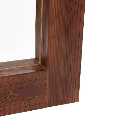Rustic Dark Brown Full Length Wood Frame Mirror, 66x23