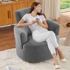 APRILSOUL 360 Swivel Upholstered Accent Barrel Sofa Chair with Adjustable Headrest for Living Room, Bedroom, Office and Hotel - 2 of 4