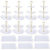 Pack of 14 Cake Stand Set with 4x Three-Tier and 4x Two-Tier,6x Appetizer Trays,Dessert Table Display Set for Party,Birthday,Baby Bridal Shower Party - 3 of 4