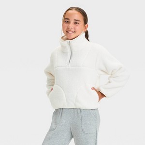 Girls' Faux Shearling Fleece Pullover Sweatshirt - All In Motion™ - 1 of 3