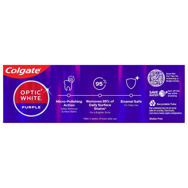 Colgate Optic White Purple Toothpaste for Teeth Whitening - 4.2oz, 2 of 10