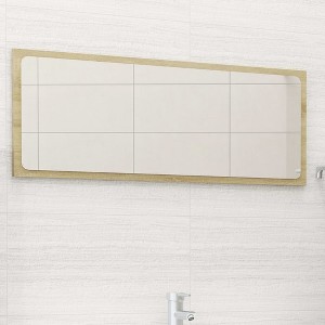 vidaXL Bathroom Mirror with Contemporary Design, Sonoma Oak Finish, Made of Engineally provide a unique environment to display your decor. - 1 of 4