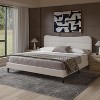 King Size Bed Frame Upholstered King Bed Frame and Headboard, Teddy Soft Boucle Fabric bedframe Soft Cloud Marshmallow Shape Upholstered Headboard - 3 of 4