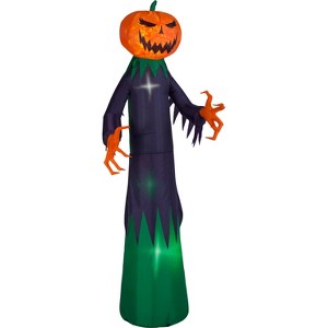 Gemmy Projection  Airblown Inflatable Fire & Ice Pumpkin Reaper (RRY) (Target), 9 ft Tall - 1 of 2
