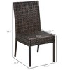 4 PE Rattan Outdoor Dining Chairs with Cushions, Patio Wicker Dining Chairs with Backrest - 3 of 4