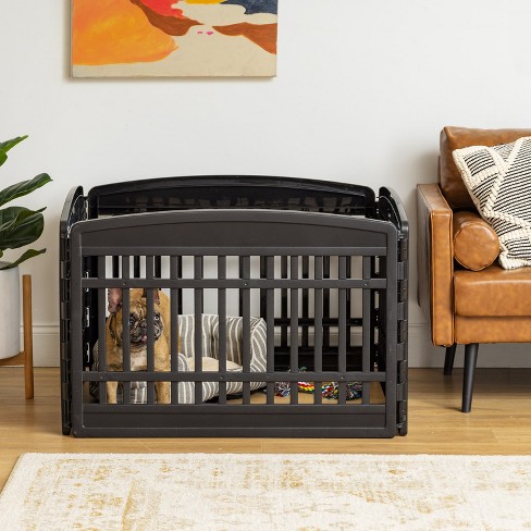 Iris Usa 24 Exercise 4 panel Pet Playpen Dog Playpen For Puppy Small Dogs Keep Pets Secure Easy Assemble Easy Storing Customizable Black Target