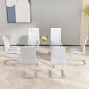 DOMETOUR Modern Faux Leather Dining Chairs Set of 6, Upholstered Metal Legs, for Kitchen, Living, Bedroom, White PU - 4 of 4