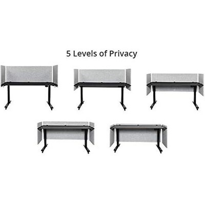 Cool Gray Acoustic Desk Divider with Clamp-On Design