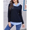 BLUEMING Womens Polo Shirts Color Block Faux Layering Shirts Plaid Shirts Teacher Shirts Everyday Tops - 2 of 4