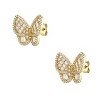 Guili Butterfly Dream 14K Gold Plated Cubic Zirconia Cluster Stud Earrings, a Playful Yet Elegant Accessory That Brings a Whimsical and Chic Touch - 2 of 2