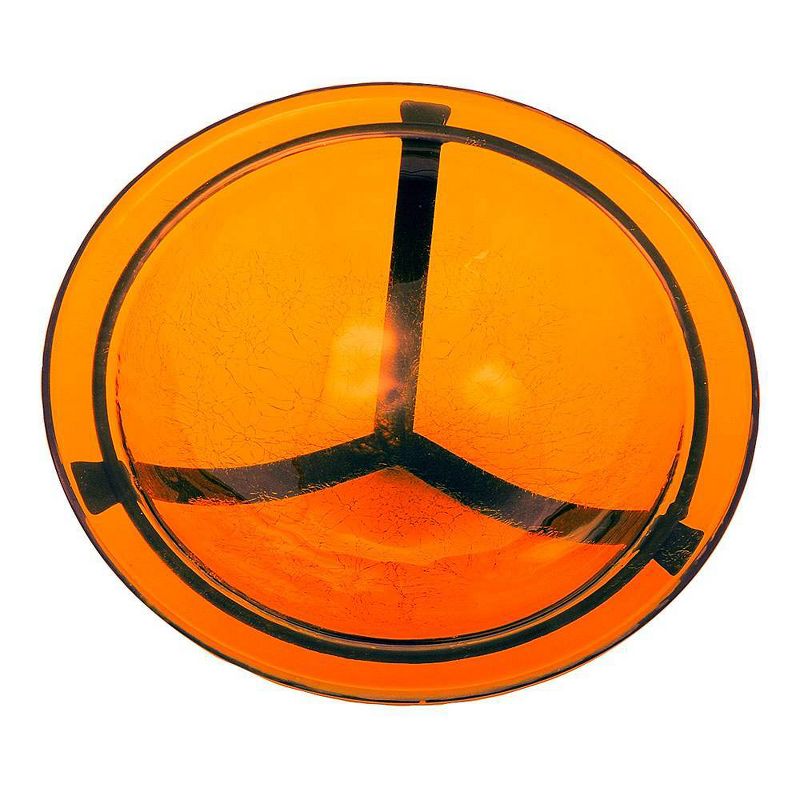 3&#34; Crackle Glass Birdbath Bowl with Stake Mandarin Orange - ACHLA Designs, 3 of 6