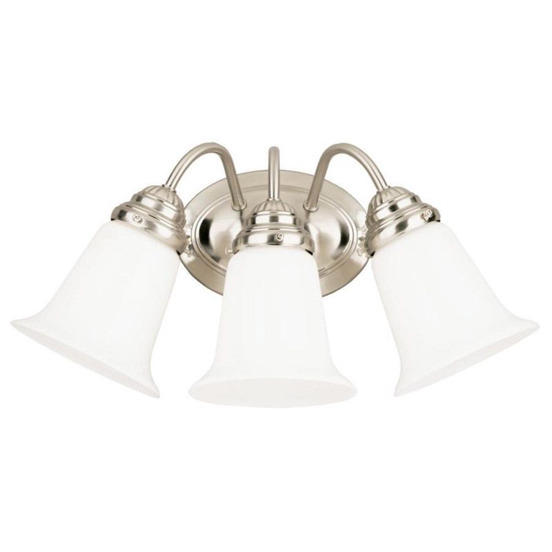 Westinghouse 3-Light Brushed Nickel White Wall Sconce, 1 of 2