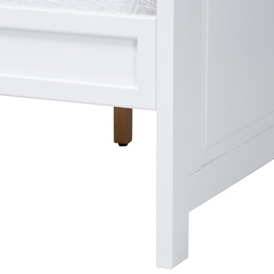 Classic White Wood Twin Daybed with Upholstered Headboard