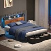 Bed Frame with 2 Drawers & Storage Headboard, Platform Metal Bed with Charging Station, No Box Spring Needed - 2 of 4
