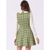 Allegra K Women's Plaid Peter Pan Collar Long Sleeve Mini A-Line Dress - image 4 of 4