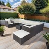 VisioGear Patio Seating Sets, 11 Piece patio Conversation Set, 10 Seater Patio Sectional Set with 3 Storage Box, Gray & White, 27.56"*27.56"*31.5" - 2 of 4