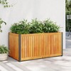 vidaXL Garden Planter Flower Box Pot, Solid Acacia Wood & Steel, 33.5" x 17.7" x 17.3" - 2 of 4