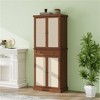 SKRAN 4 Door Storage Cabinet with 1 Drawer and with 4 Adjustable Inner Shelves, Natural Rattan Furniture for Living Room, Bedroom, Nursery - 2 of 4