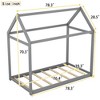 House Bed Frame With Roof, Twin Size Wooden House Bed Floor Beds, Fun Playhouse Bed Frames, For Kids Girls & Boys - 3 of 4