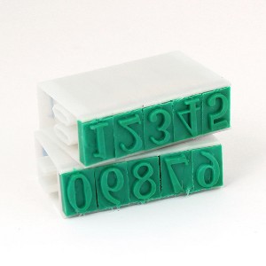 Unique Bargains Plastic Rubber Detachable 0-9 Number Stamp 0.7'' Wide White Green 1 Set - 1 of 4
