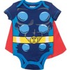 Marvel Avengers Captain America Spider-Man Thor Hulk Cosplay Short Sleeve Baby Bodysuit and Hat Newborn to Infant - 3 of 4