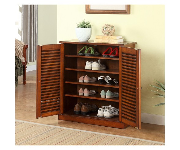 miBasics 5 Shelf Shoe Cabinet - Warm Oak