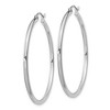 Black Bow Jewelry 2mm, Sterling Silver, Classic Round Hoop Earrings - 40mm (1 1/2 Inch) - 2 of 4