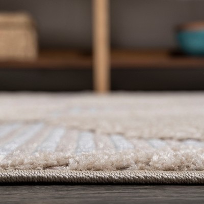 Ivory Geometric Art Deco 8' x 10' Reversible Synthetic Area Rug