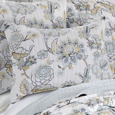 Ophelia Spa Floral Cotton Twin Reversible Quilt Set