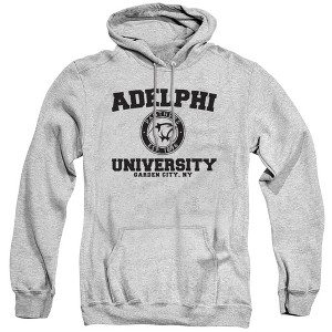 Adelphi University Official Circle Logo Adult Pull-Over Hoodie, Athletic Heather - 1 of 4