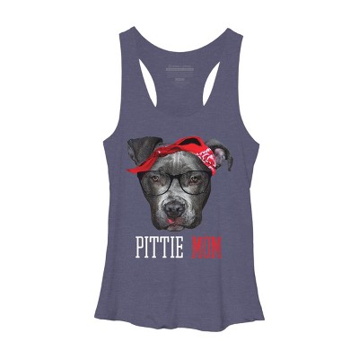 Women's Design By Humans Mother's Day Pittie Mom Pitbull Dog Lovers By dandingroz Racerback Tank Top