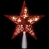 Northlight Lighted Glittered 5 Point Cut-Out Star Christmas Tree Topper - 9.75" -Red - Clear Lights - 3 of 4