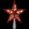 Northlight Lighted Glittered 5 Point Cut-Out Star Christmas Tree Topper - 9.75" -Red - Clear Lights - image 3 of 4