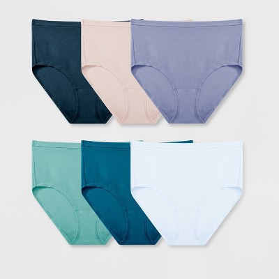 Mejores ofertas e historial de precios de Fit for Me by Fruit of the Loom  Women's Plus Size Breathable Cooling Stripes Brief Underwear, 6 Pack en