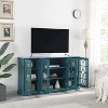 TV Stand, Retro Style Sideboard Buffet Storage Cabinet With Glass Door Adjustable Shelves, Console Table Cupboard Credenza For Kitchen Dining Room - 3 of 4