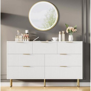 Nasitip 7 Drawer Dresser for Bedroom, Modern Wood Storage Dresser Organizer with Gold Metal Handles & Anti-Tipping Device for Hallway, Entryway - 1 of 4