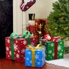 LuxenHome Set of 3 Colored Presents Lighted Holiday Decoration Multicolored - 2 of 4