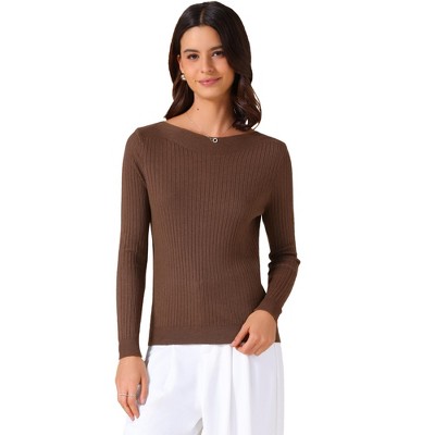 INSPIRE CHIC Women's Crew Neck Long Sleeve Casual Knit Casual Sweaters