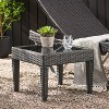 Vynxaria Patio End Tables - 15-Inch Gray Outdoor Antibes Wicker Accent Table - 2 of 4